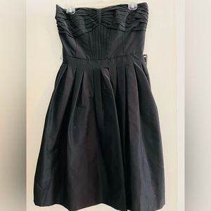 White House Black Market strapless dress with pleating detail and belt